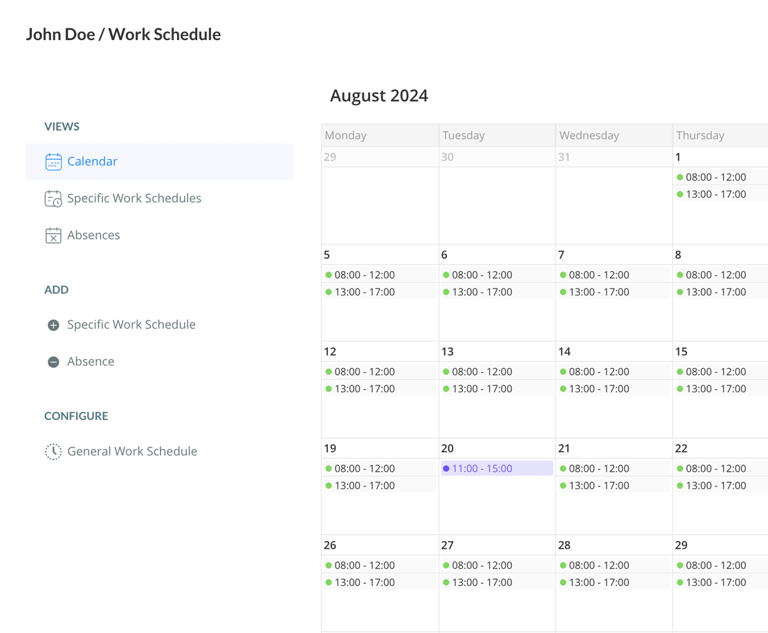 Gestionnaire d'horaires de travail sur mesure pour Orange Moldova