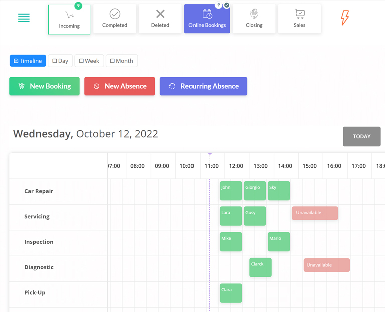 Built-in Booking System