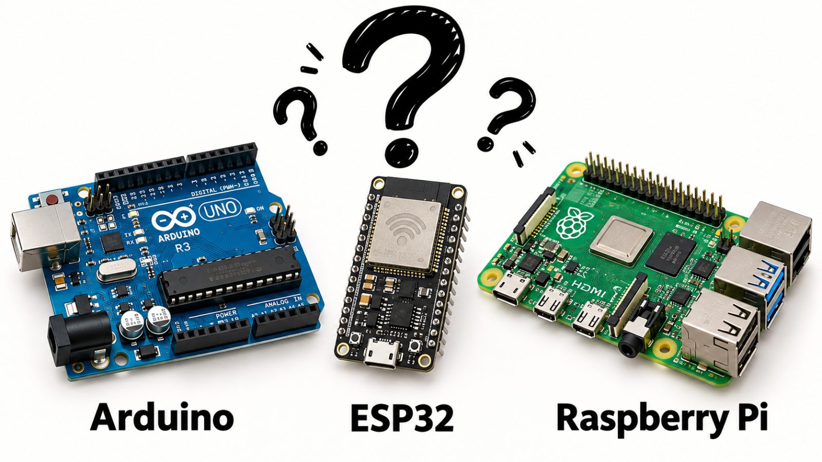 Arduino vs ESP32 vs Raspberry Pi