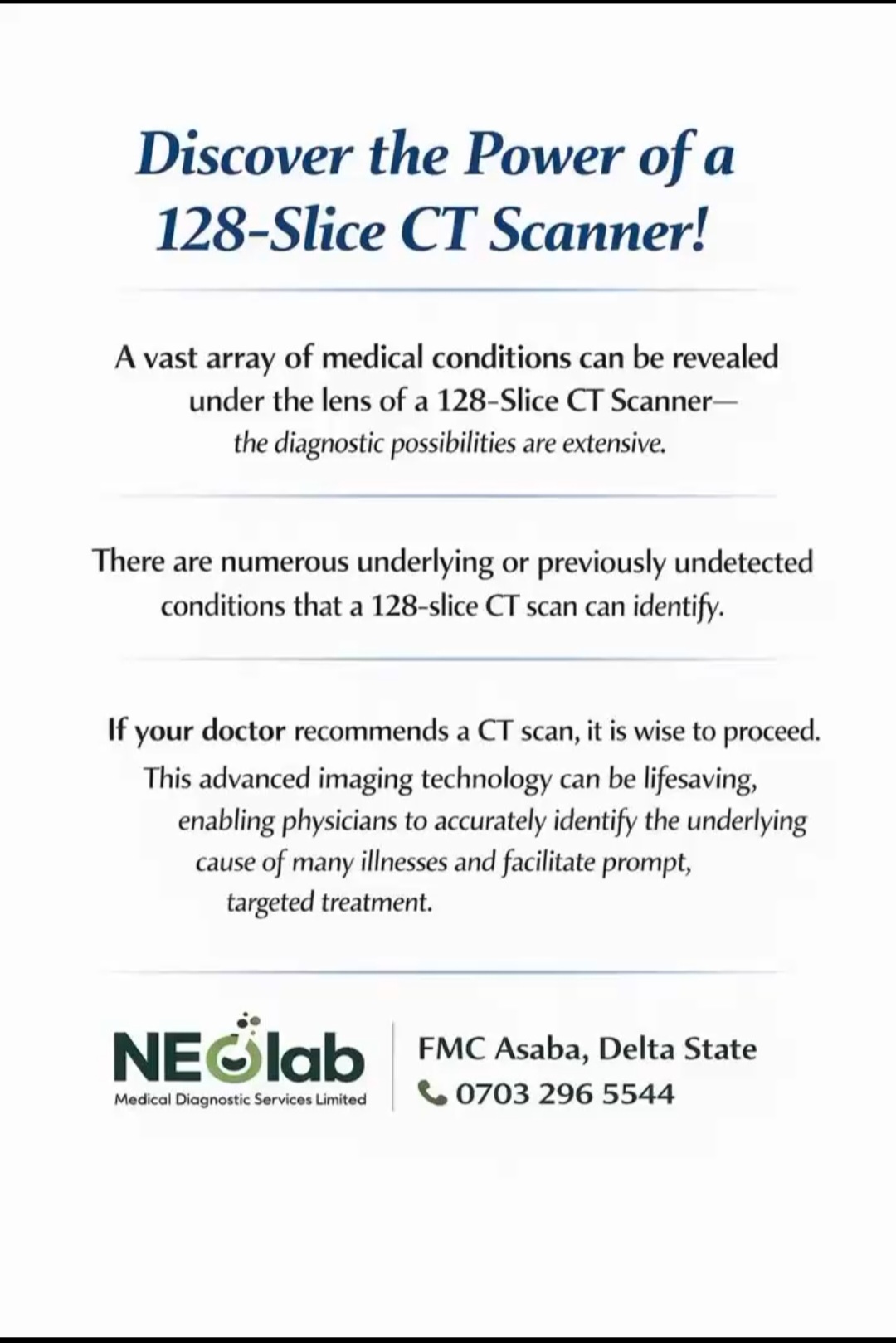 Revolutionizing Healthcare in Delta State: Neolab Launches Advanced CT Scan Center at FMC Asaba