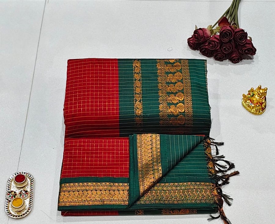 Kalyani checked cotton saree