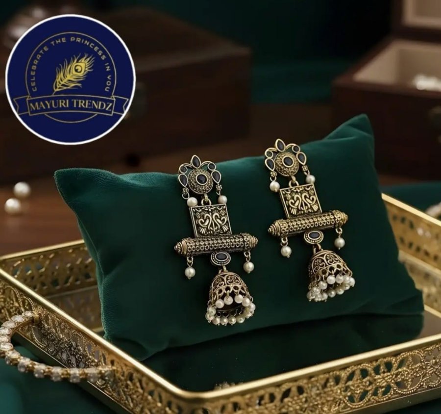 Oxidised earrings or jhumka