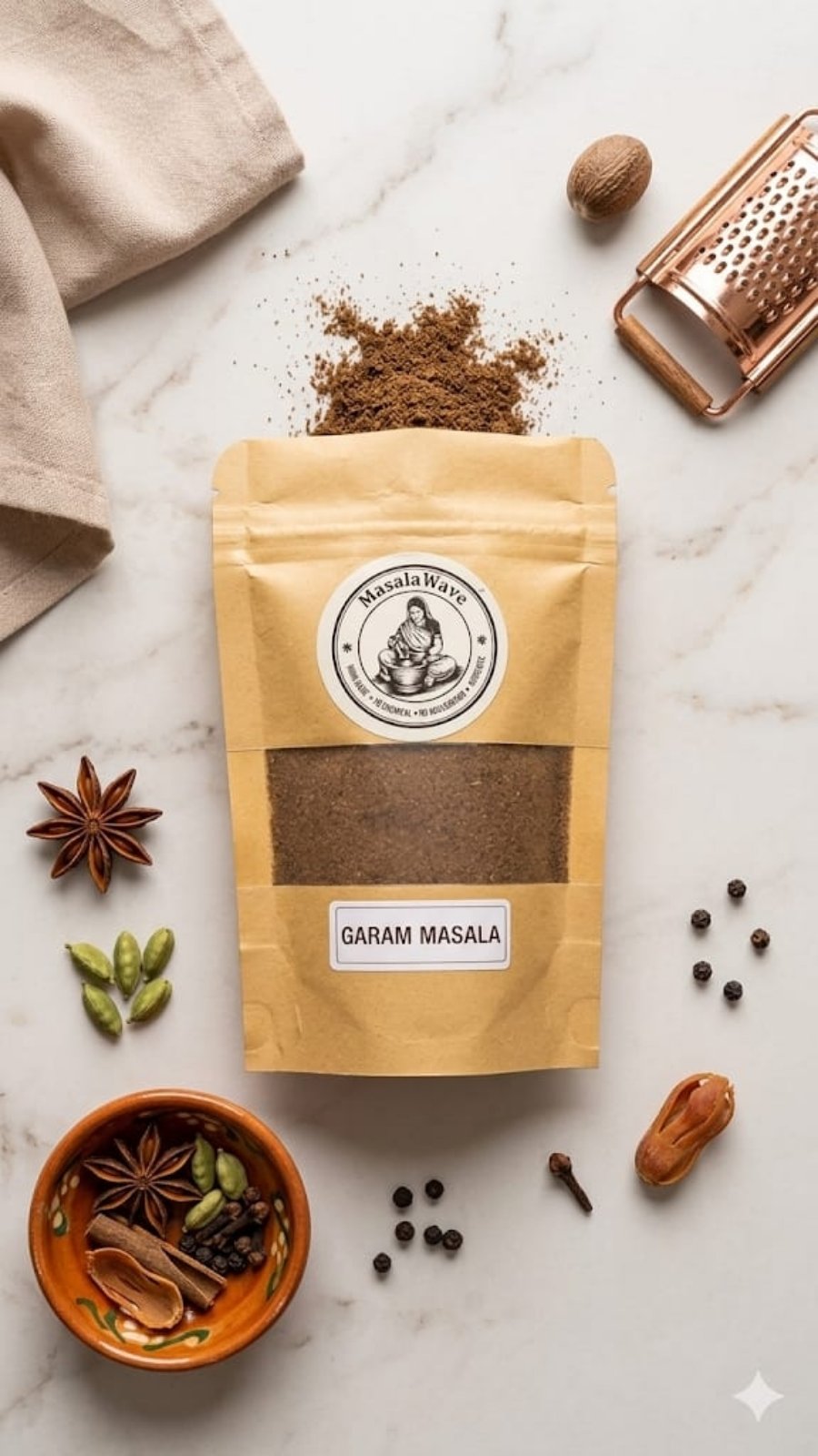 Premium Garam Masala | Blend of 8 spices | Vegetarian| Home Made | 50 Gm