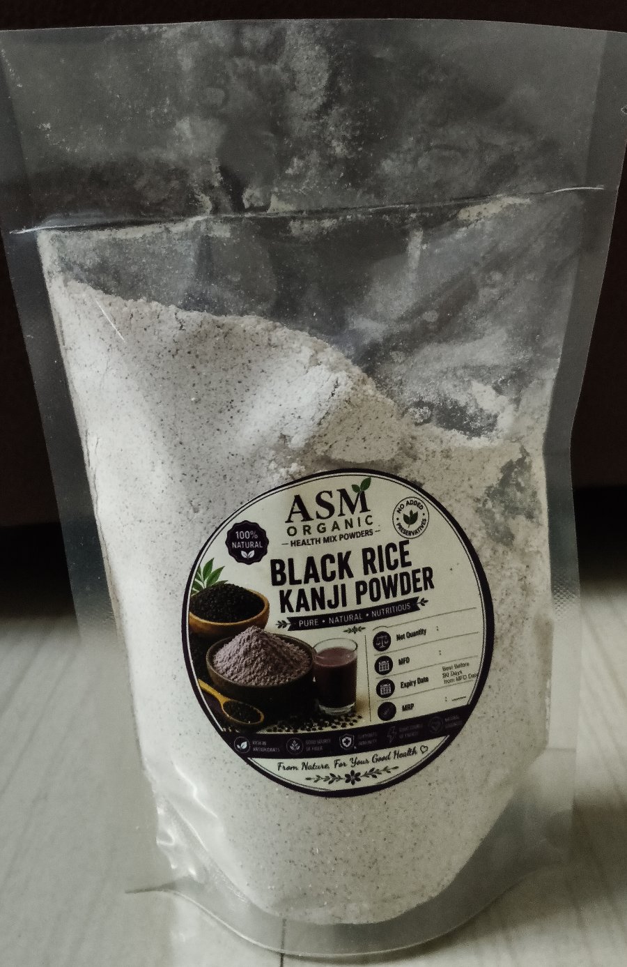 Black rice kanji powder (Karuppu kavuni rice) kanji powder