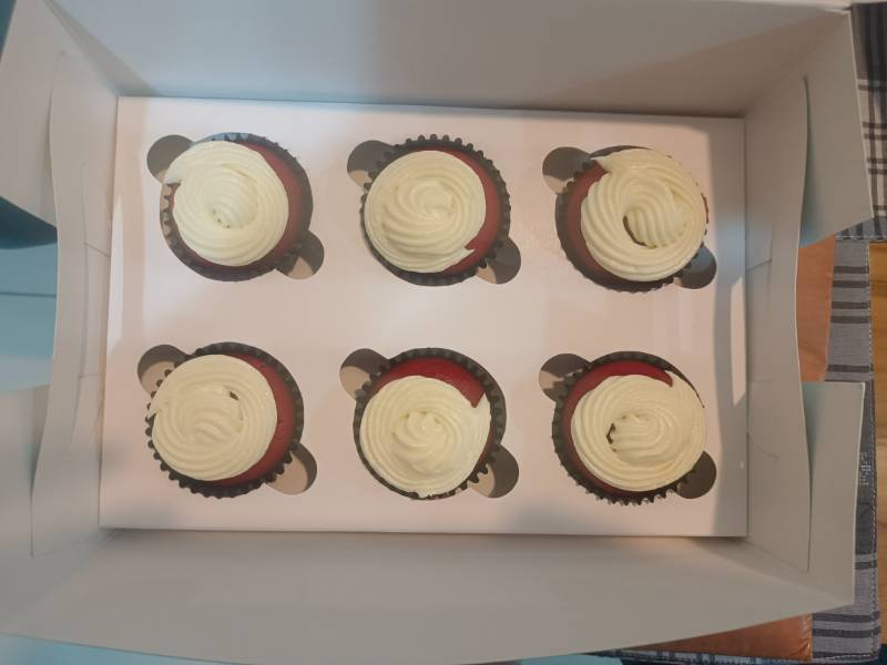 Red velvet cupcakes with Vanilla Butter cream frosting