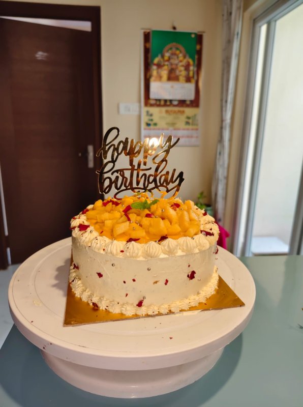 Fresh mango birthday cakes