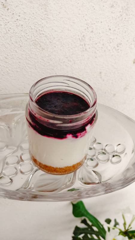Blueberry cheesecake jar