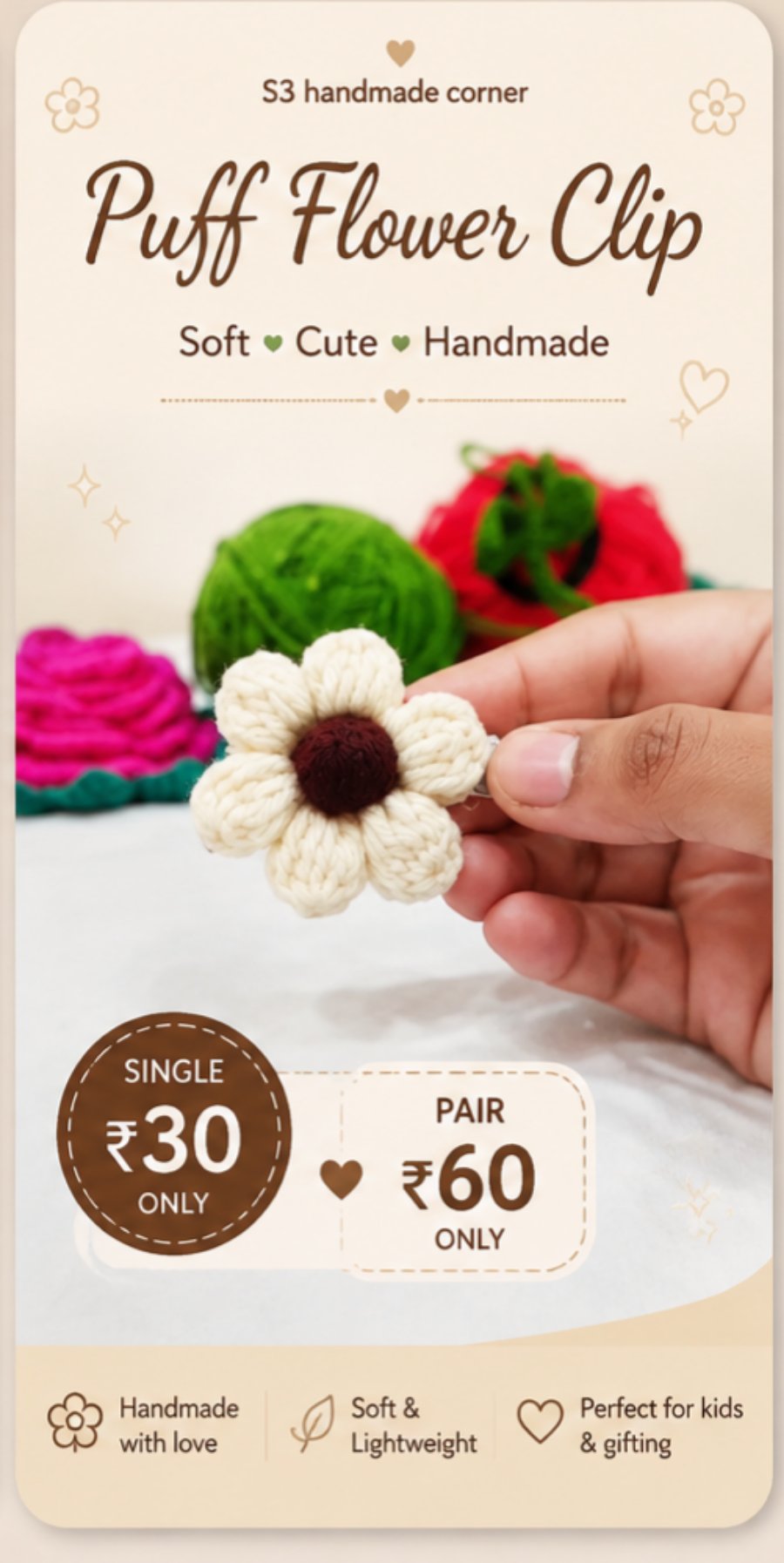 Puff hair clip