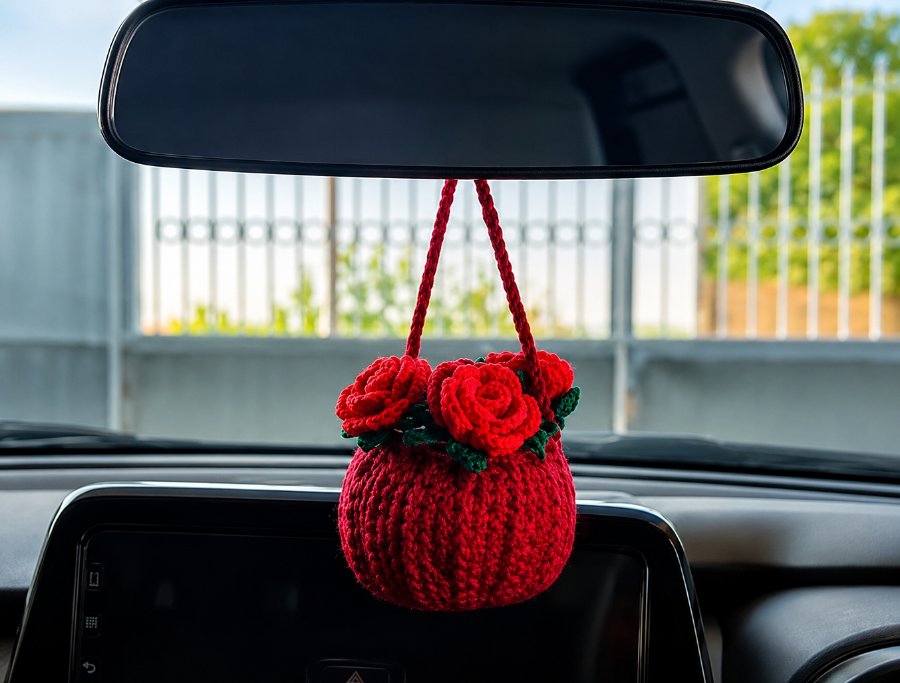 Rose pot car hanging