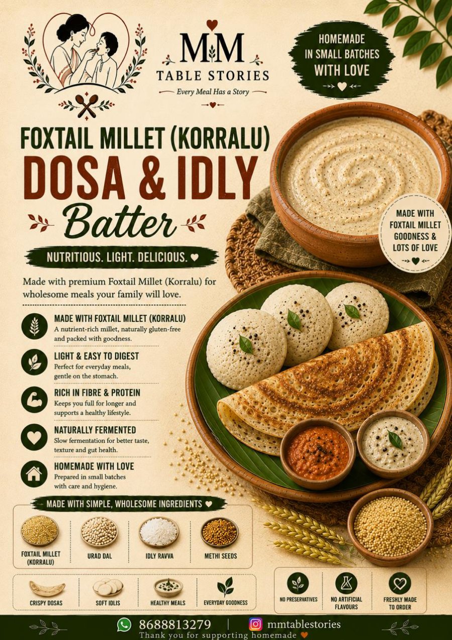 Foxtail Millet Idly Dosa Batter