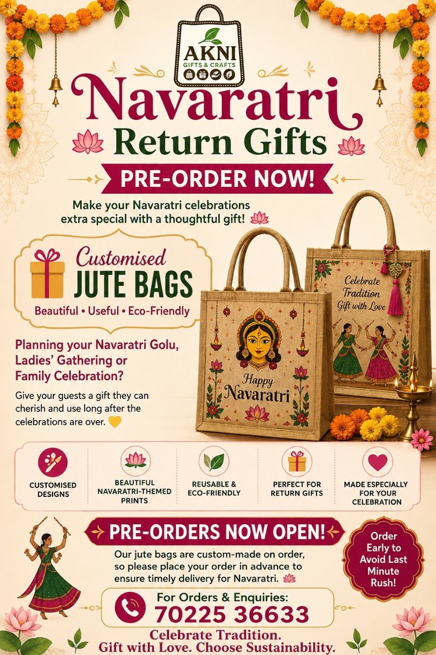 jute bags 8*6*4 inch