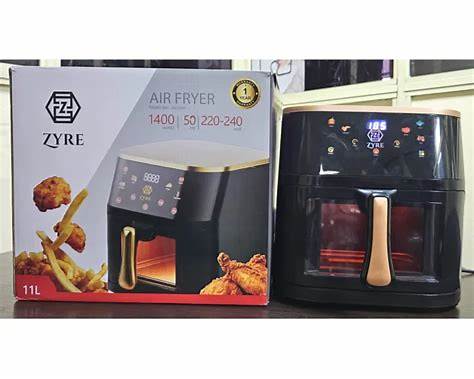 ZYRE Digital Air Fryer 1400W (Glass Window Edition) — Graphite