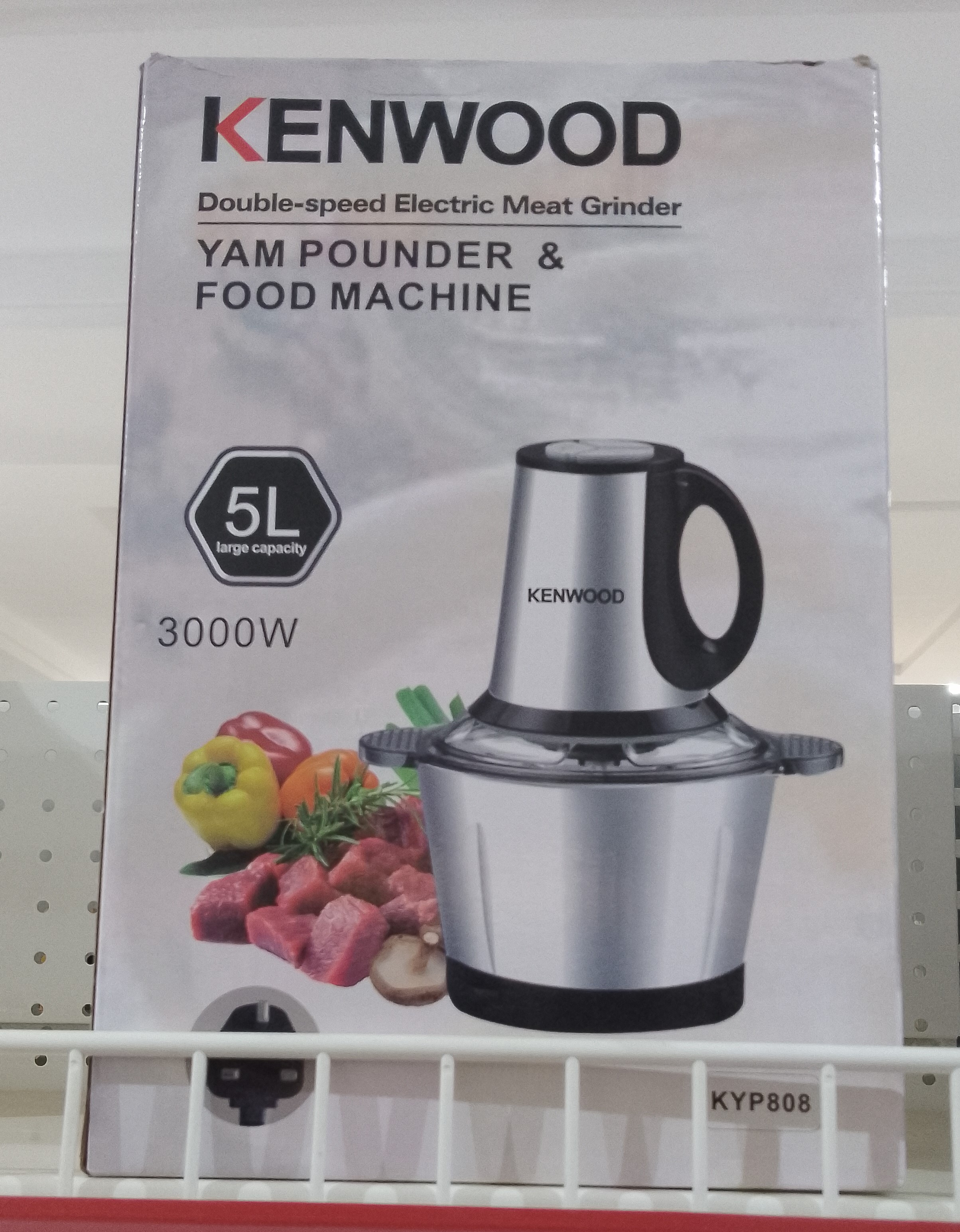 Kenwood Double-Speed Electric Meat Grinder, Yam Pounder & Food Machine — Silver