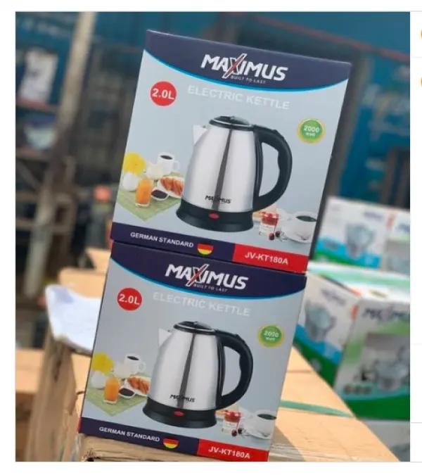 MAXIMUS 2.0L Electric Kettle – 2000W Fast Boiling Stainless Steel Kettle (JV-KT190A) — Silver