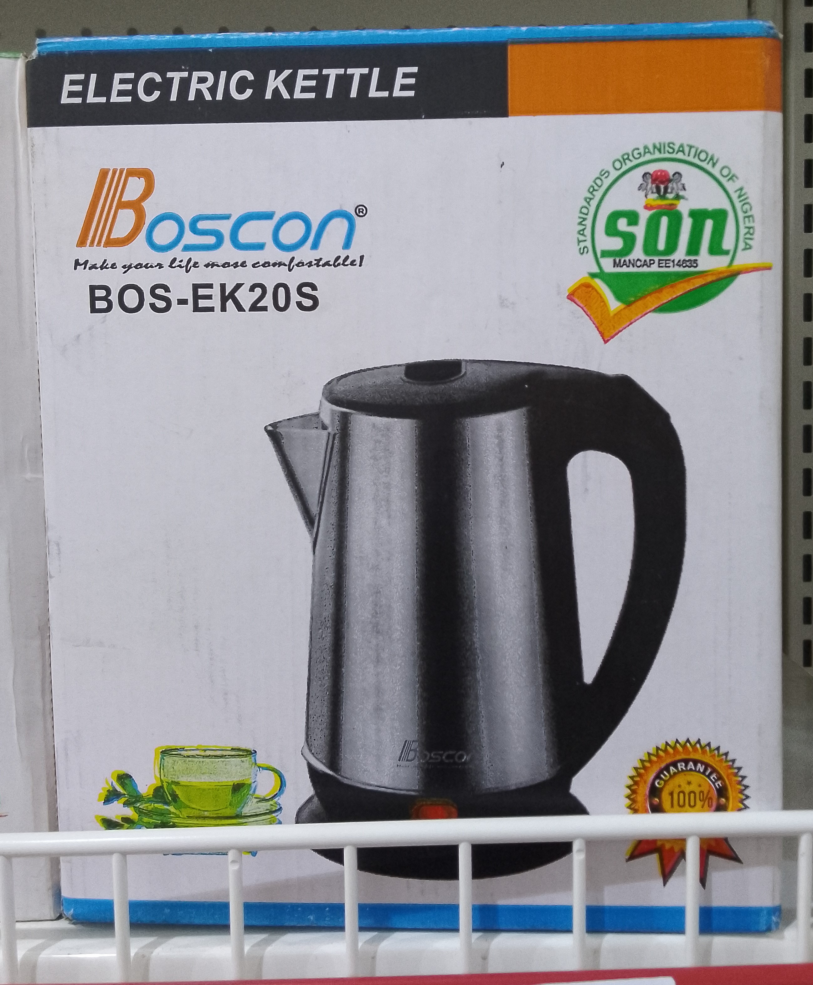 Boscon Electric Kettle BOS-EK20S — Silver