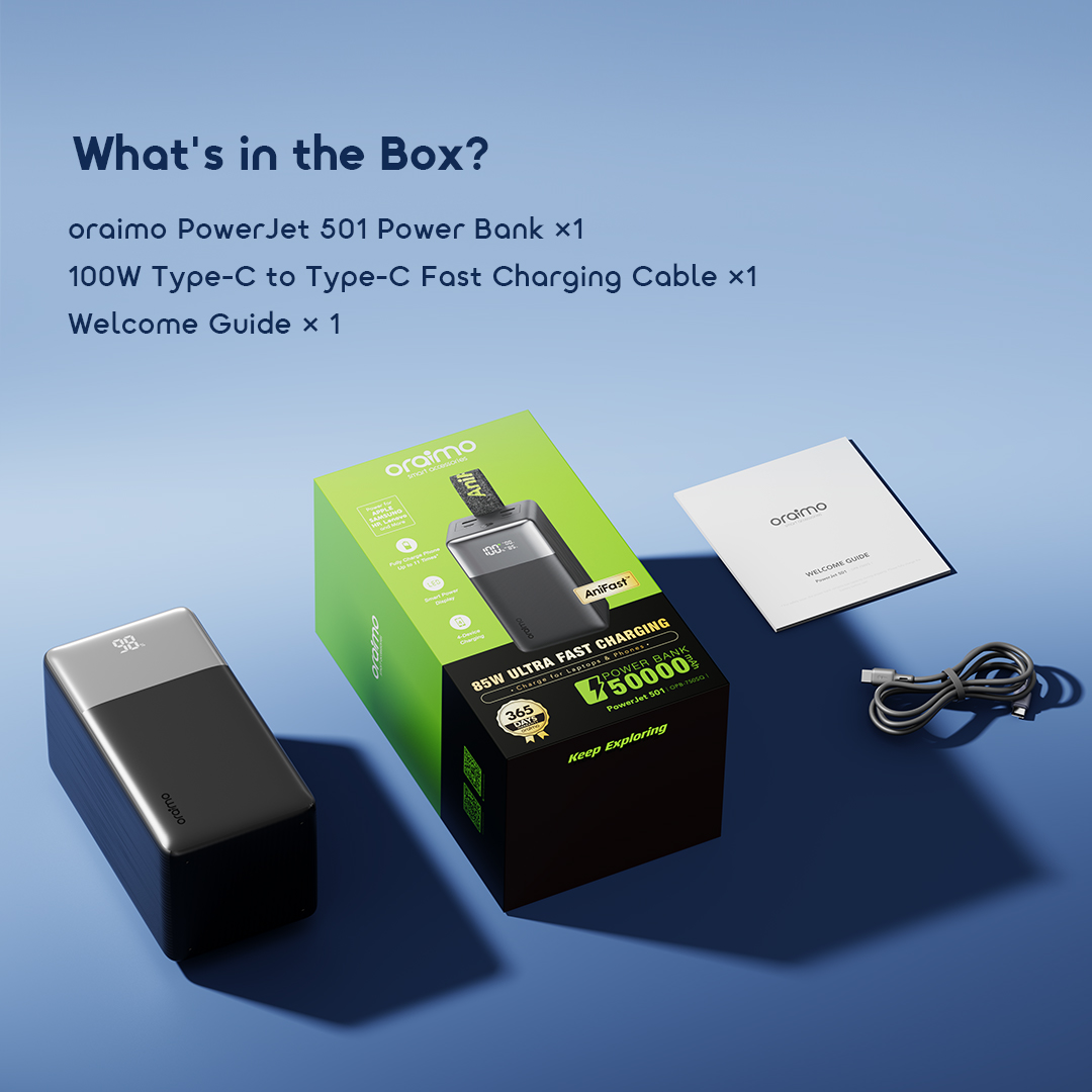 Oraimo PowerJet 501 50000mAh 85W Power Bank – Charge Laptops & Phones | Buy in Nigeria — Default