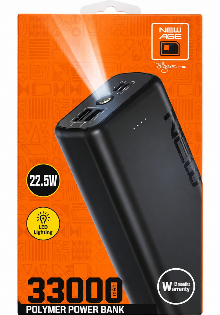New Age 33000mAh 22.5W Fast Charging  Power Bank — Default