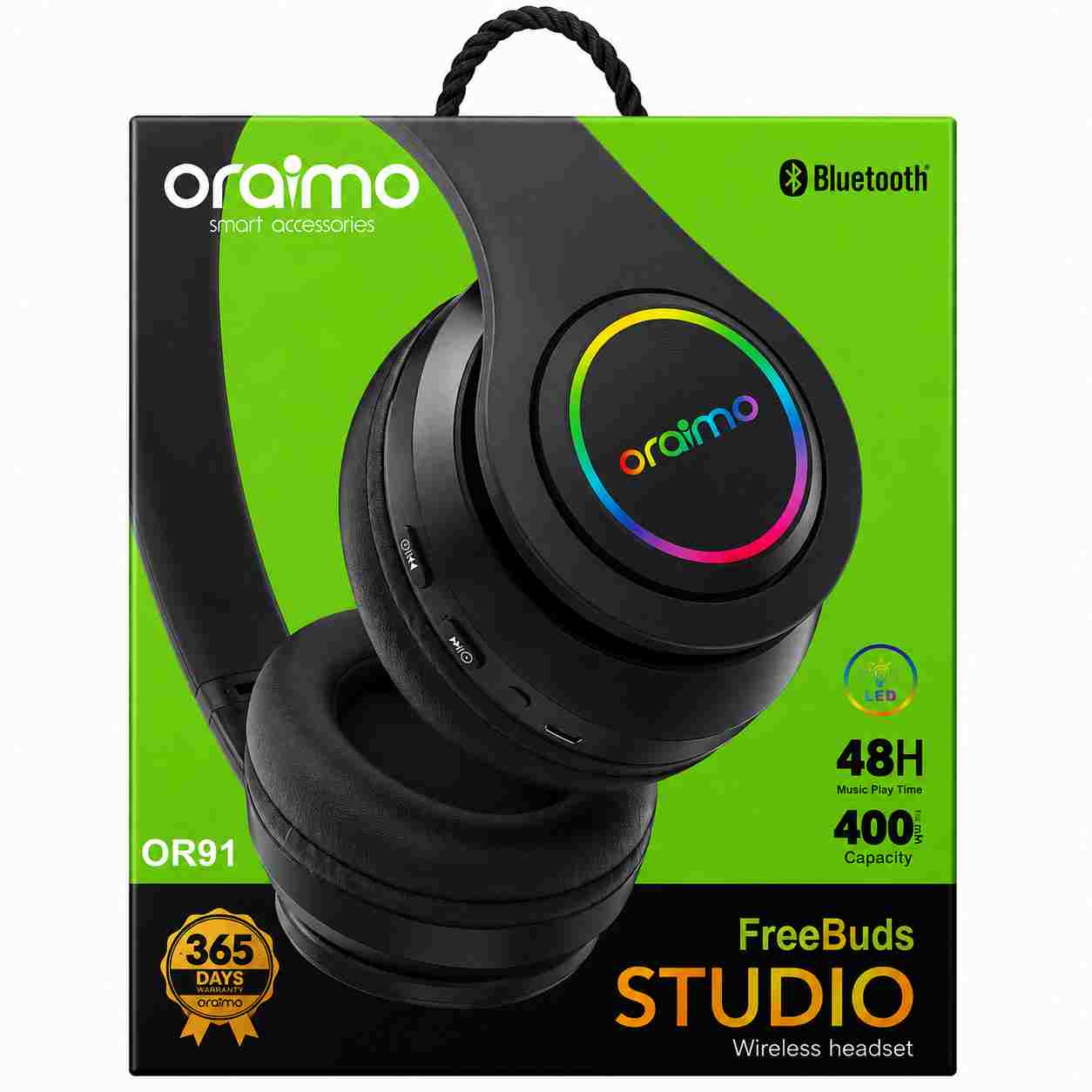 Oraimo FreeBuds Studio OR91 Wireless Headphone – 48H Battery, RGB LED Light — Default