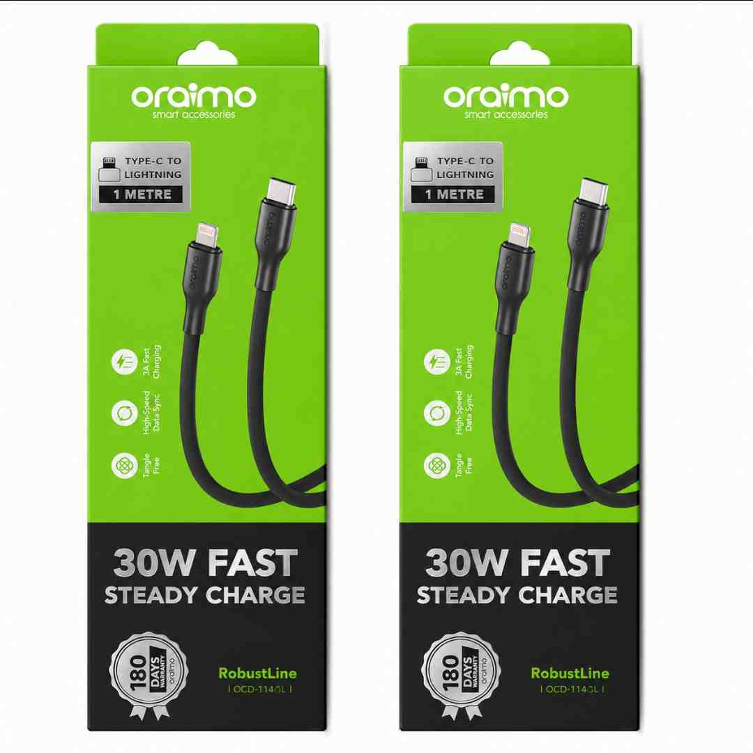 Oraimo 30W Type-C to Iphone Cable 1M – Fast iPhone Charging