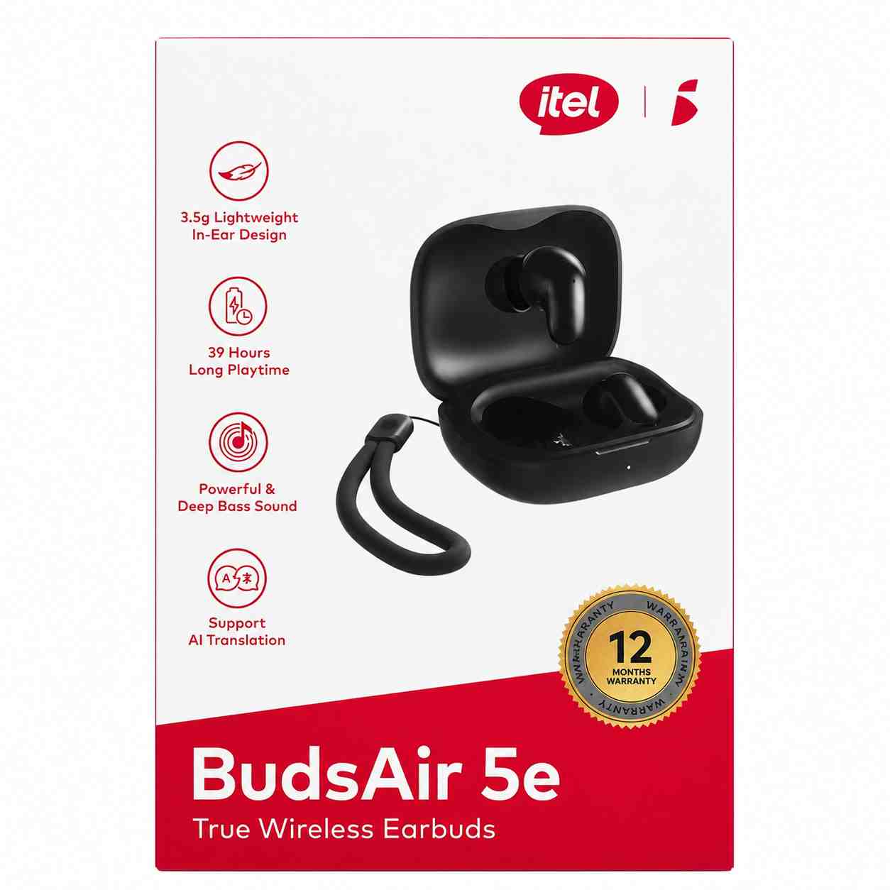 itel BudsAir 5e – 39 Hours TWS Earbuds with AI Translation & Deep Bass — Default