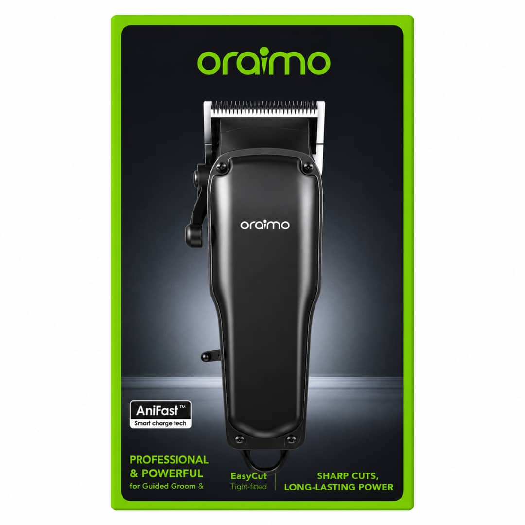 Oraimo Professional Hair Clipper – AniFast Smart Charge, EasyCut Tight-Fitted Blades | Truevenix.con