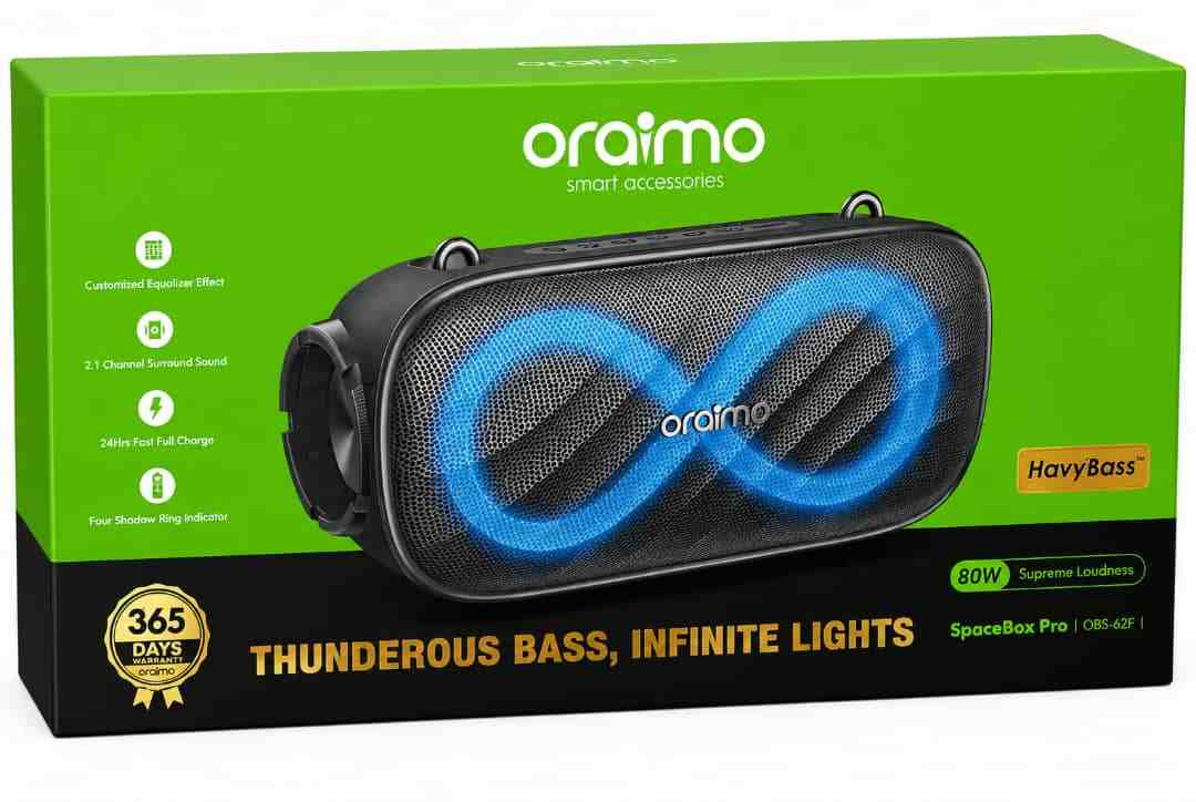 Buy Oraimo SpaceBox Pro OBS-62F in Nigeria – 80W Bluetooth Speaker, HavyBass, 2.1 Surround Sound | truevenix.com