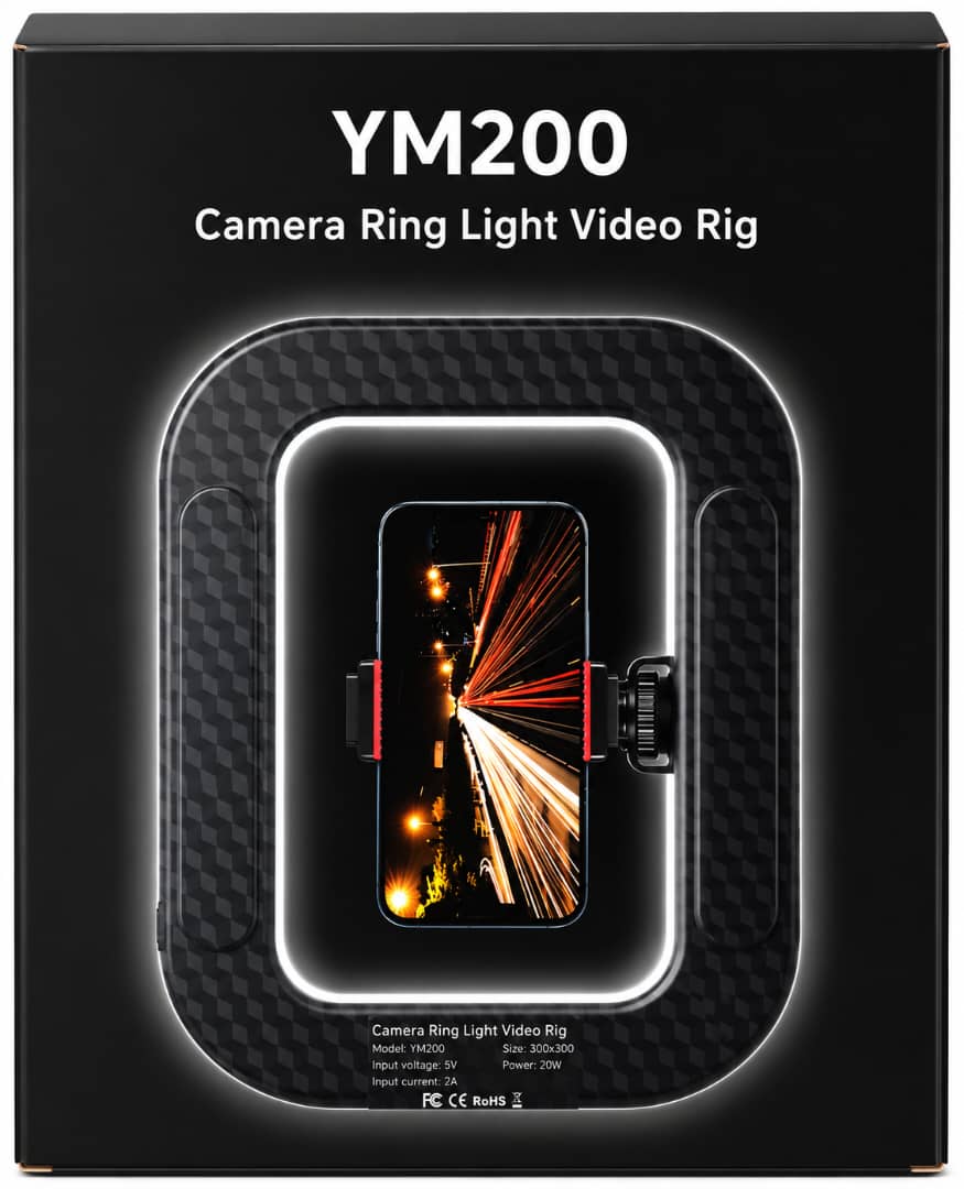 Buy Camera Ring Light Video Rig YM200 in Nigeria – 20W Phone Video Rig with Built-in Ring Light | truevenix.com