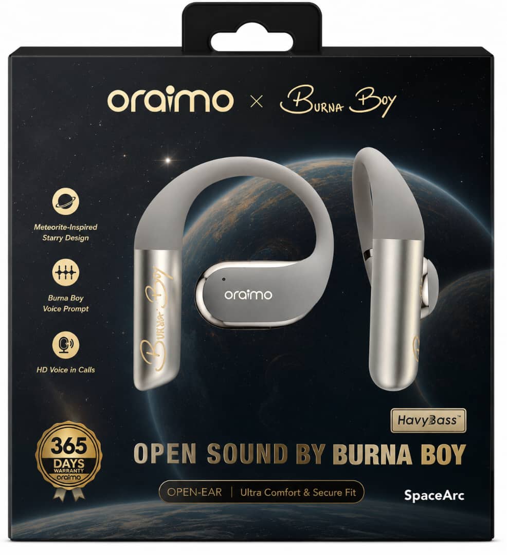 Buy Oraimo SpaceArc x Burna Boy in Nigeria – Limited Edition Open-Ear Earbuds, HavyBass | truevenix.com