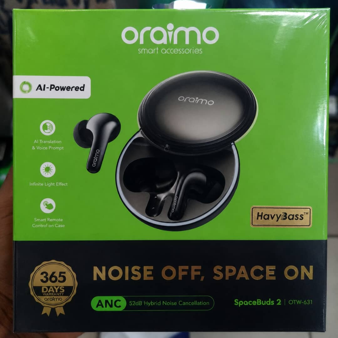 Buy Oraimo SpaceBuds 2 AI ANC True Wireless Earbuds (OTW-631) – 52dB Hybrid Noise Cancellation | Truevenix.com