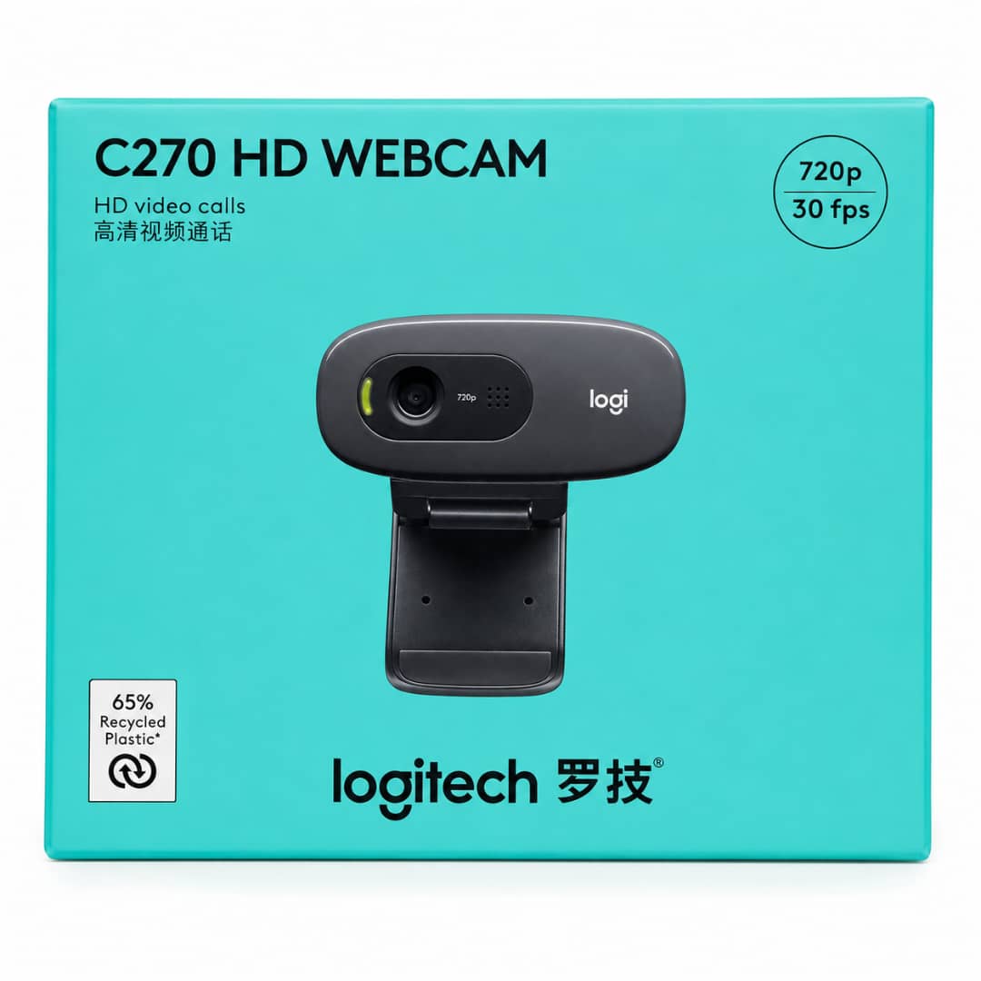 Logitech C270 HD Webcam 720p USB Camera for Video Calls | Truevenix