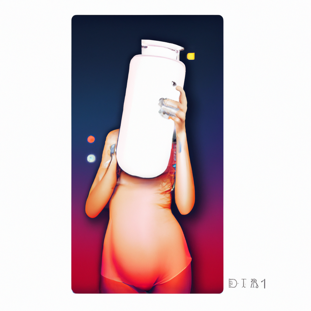 Um bebê sorridente segurando uma mamadeira grande e colorida.