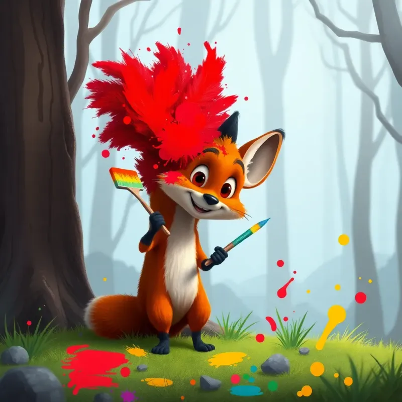 Book cover of the story titled: The Fox Who Painted the Forest