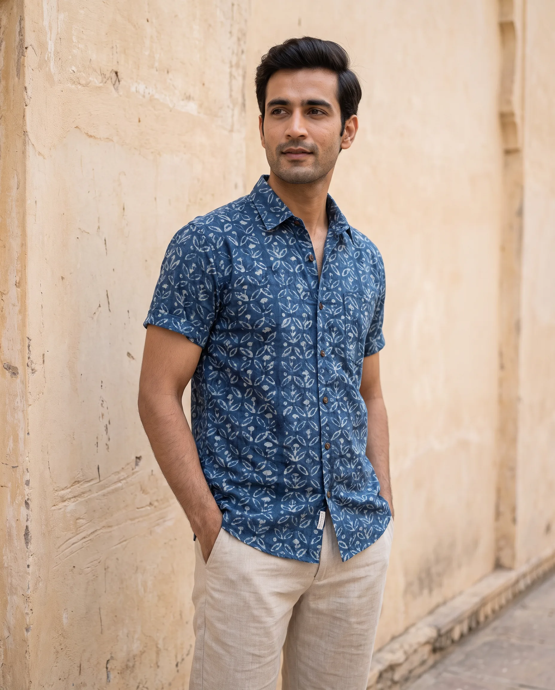 Canting floral shirt