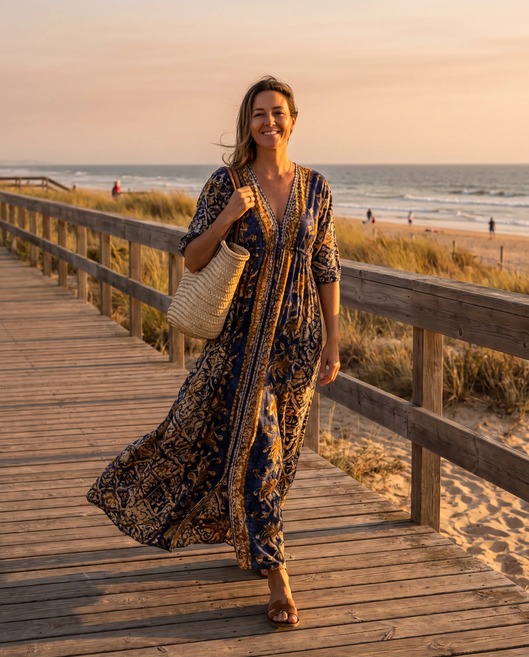 Indigo wrap dress