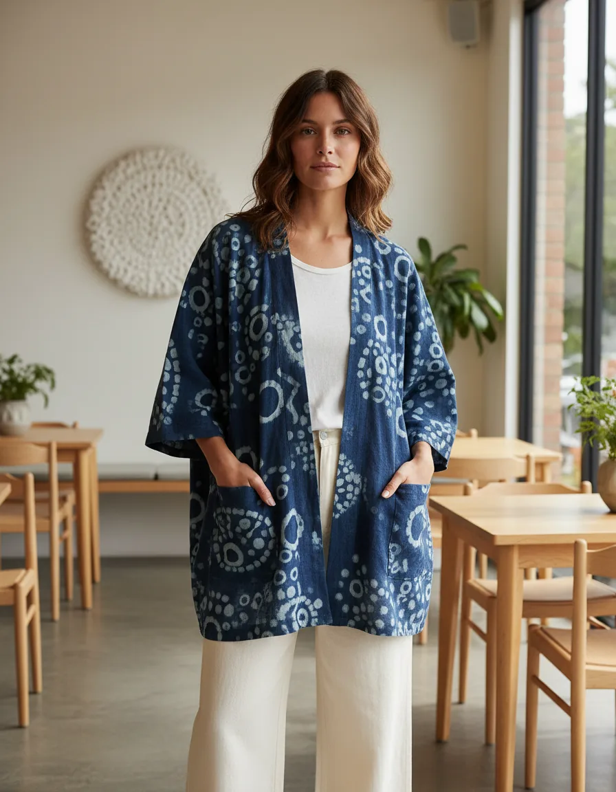 Linen kimono jacket