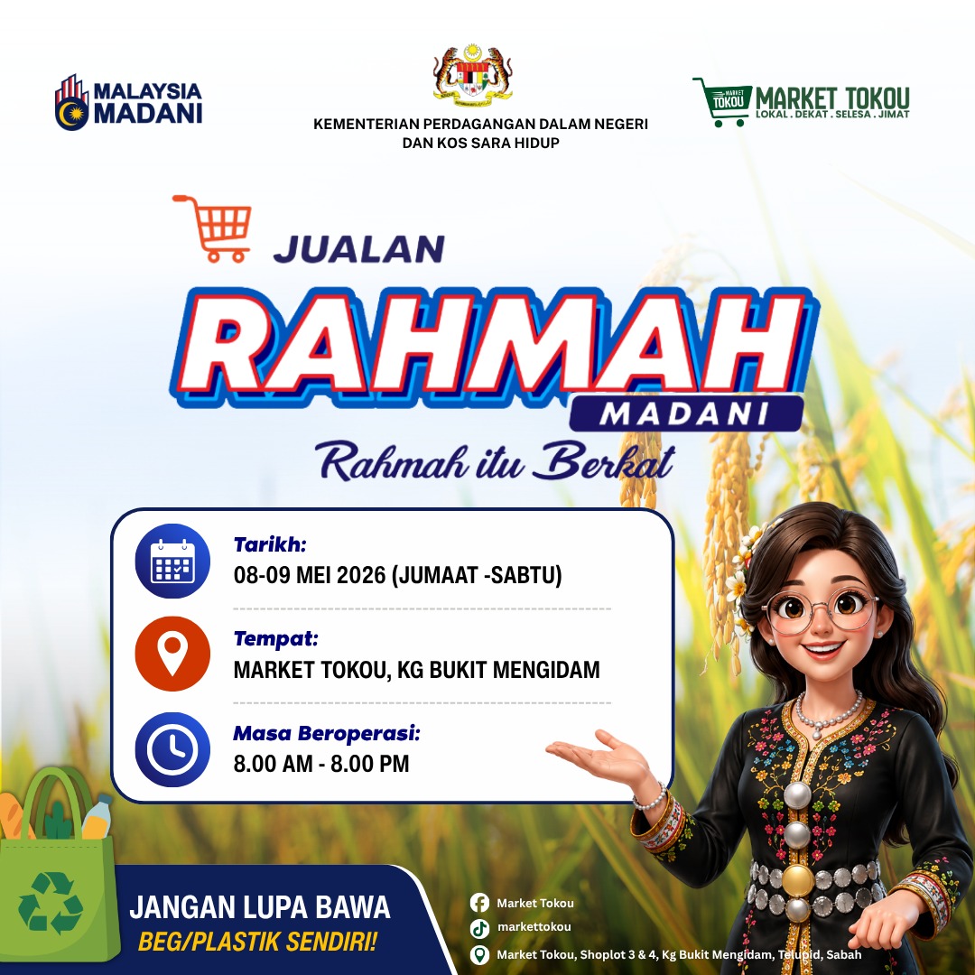 🛒 𝐏𝐑𝐎𝐆𝐑𝐀𝐌 𝐉𝐔𝐀𝐋𝐀𝐍 𝐑𝐀𝐇𝐌𝐀𝐇 𝐌𝐀𝐃𝐀𝐍𝐈 (𝐏𝐉𝐑𝐌) kini di Market Tokou !