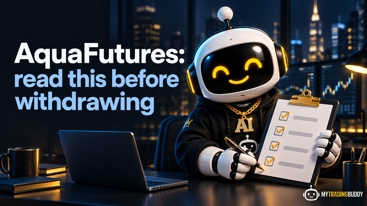Four AquaFutures account models compared by payout rules: Standard, Flex, Daily and Instant