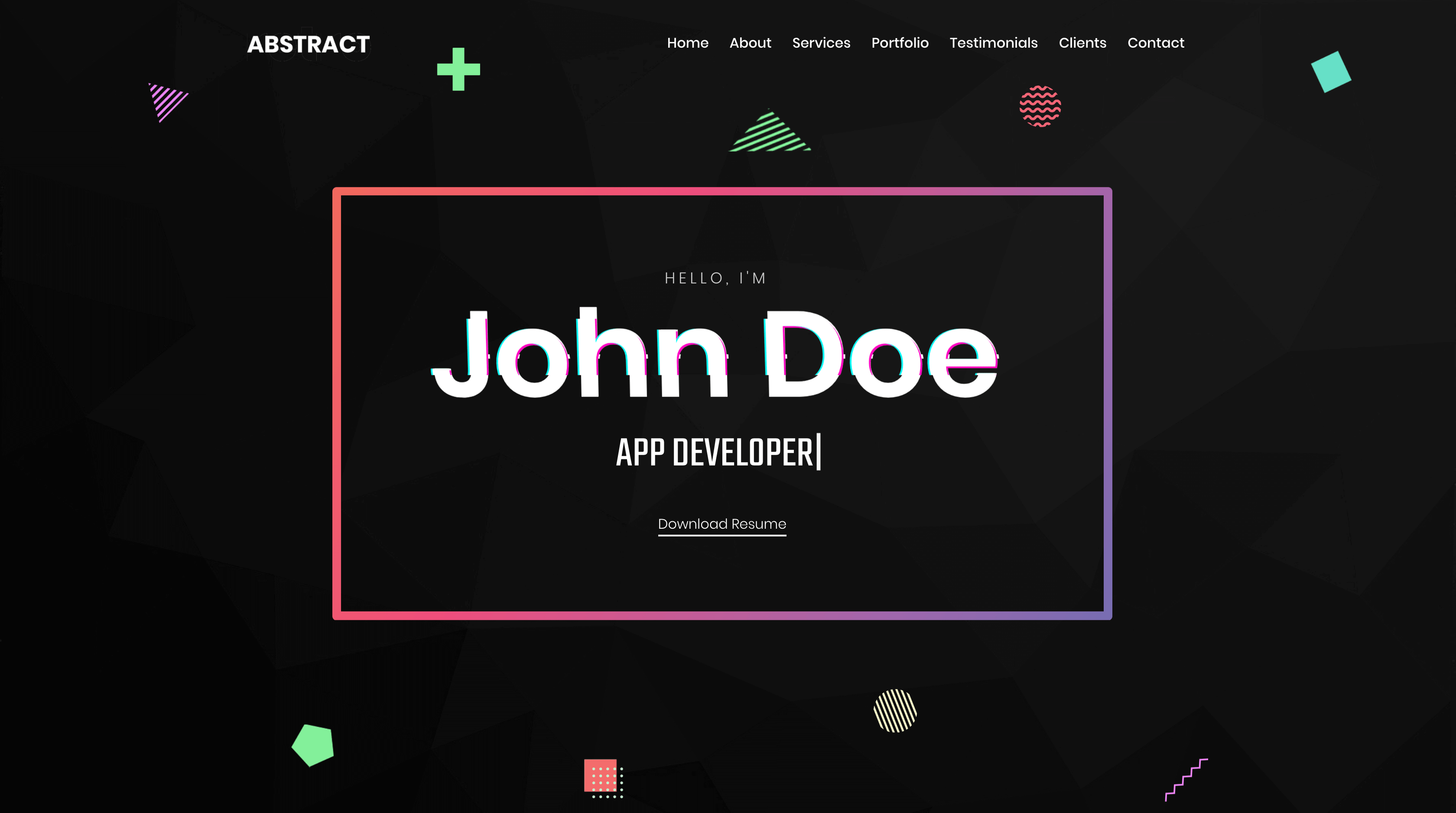 Abstract React Gatsby Portfolio