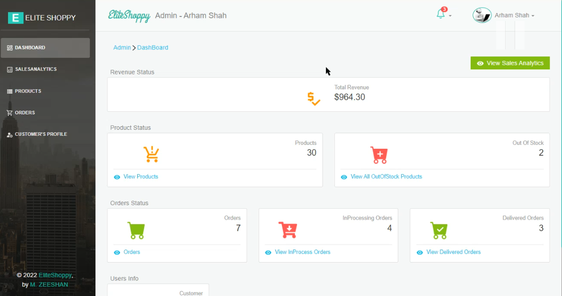 Elite Shoppy Admin Portal