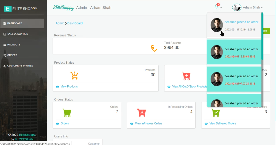 Elite Shoppy Admin Portal