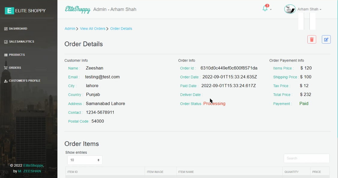 Elite Shoppy Admin Portal