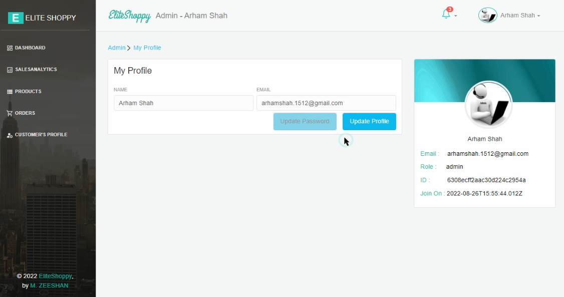 Elite Shoppy Admin Portal