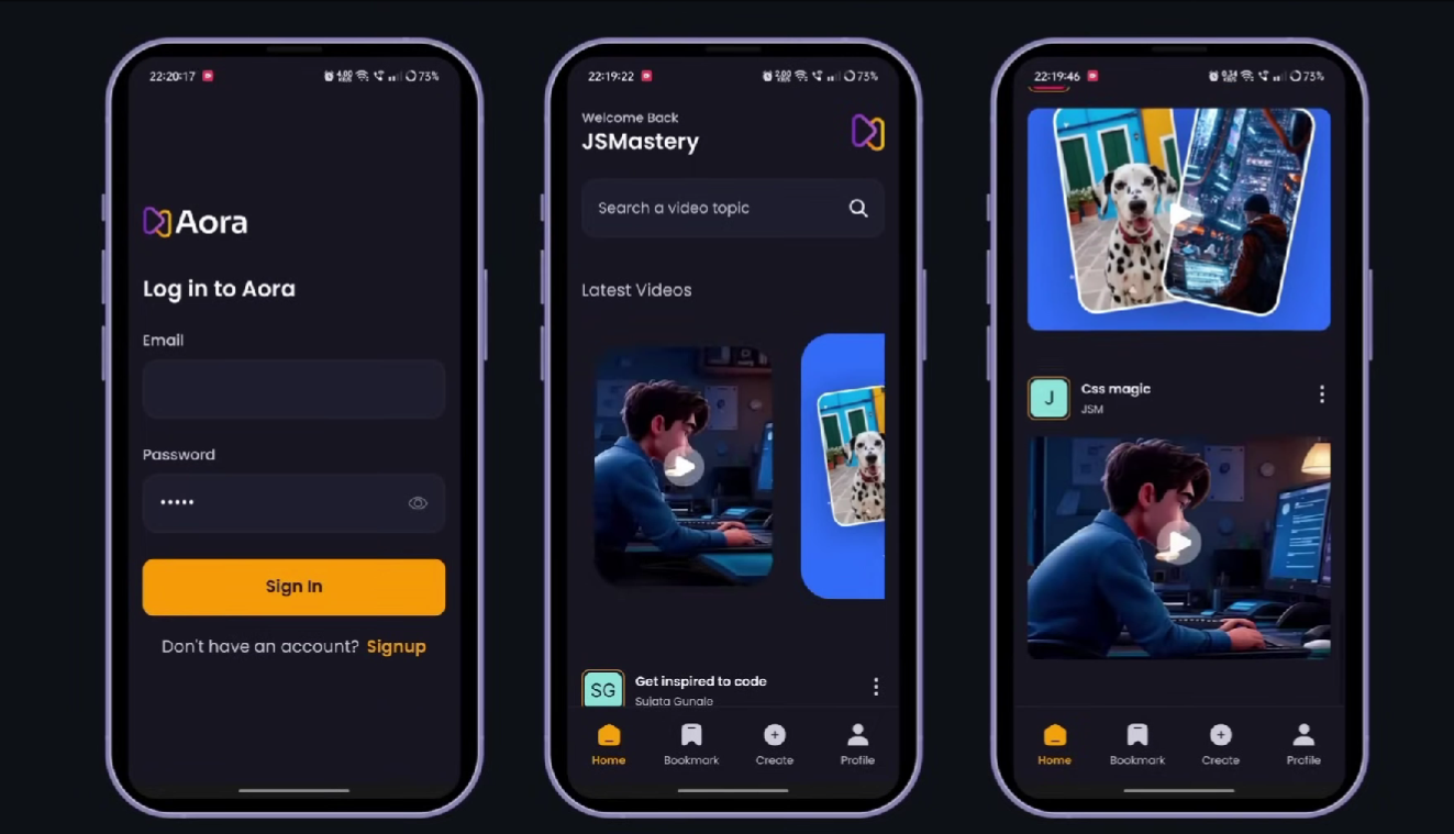 Aora — Mobile Content Sharing Application