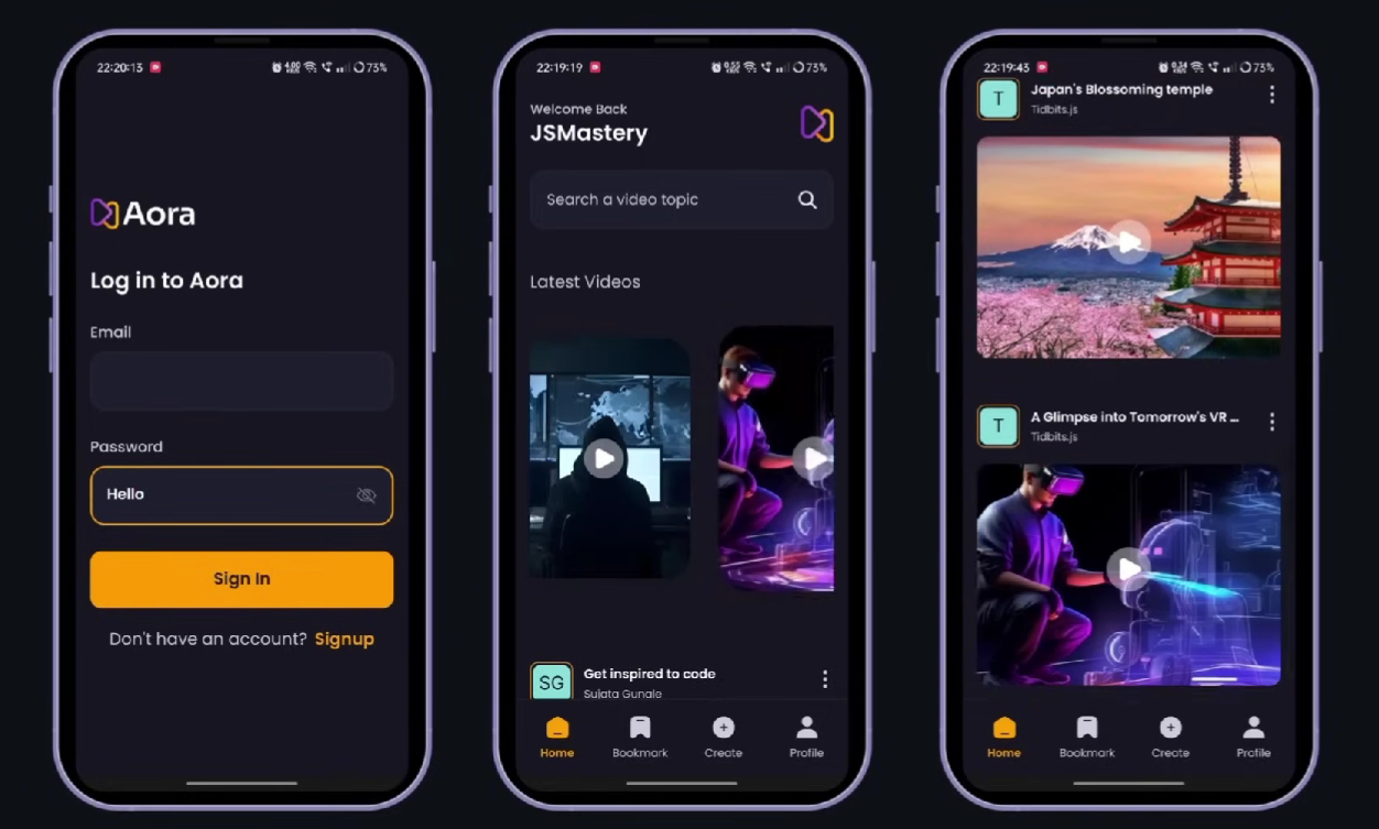 Aora — Mobile Content Sharing Application