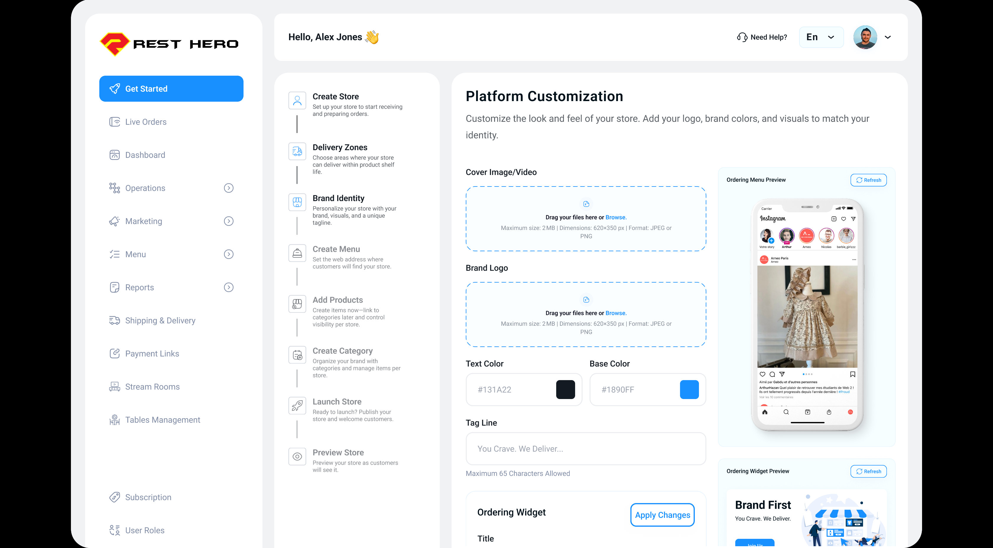 RestHero — Social Commerce & SaaS Ordering Platform