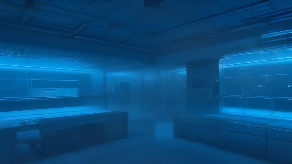 Abstract blue AI infrastructure routing hub with secure network paths