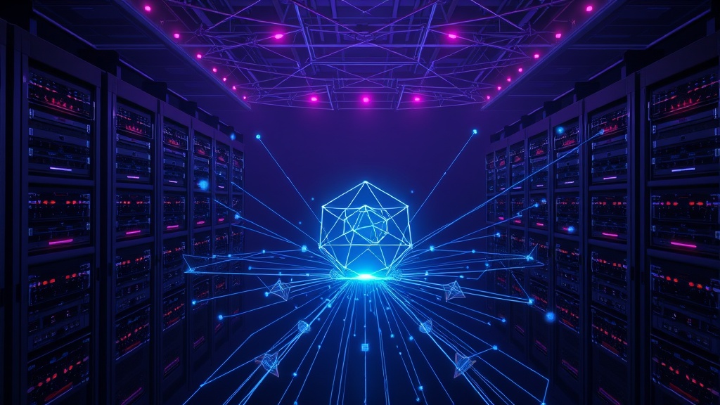Abstract AI infrastructure routing hub in a server environment
