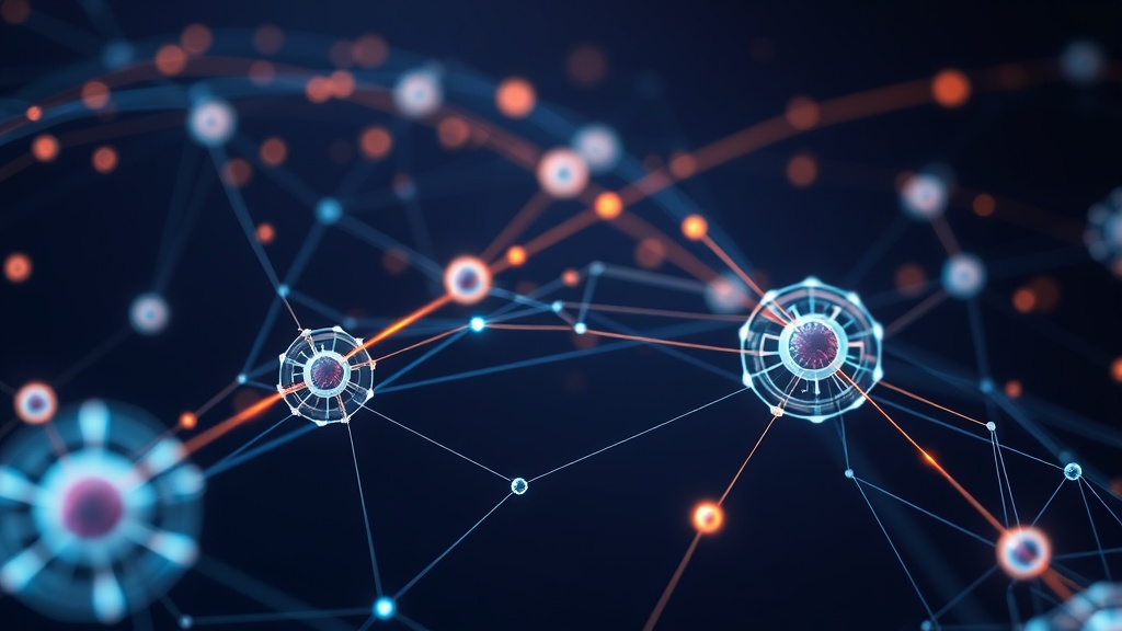 Abstract AI infrastructure connecting laboratory and manufacturing devices
