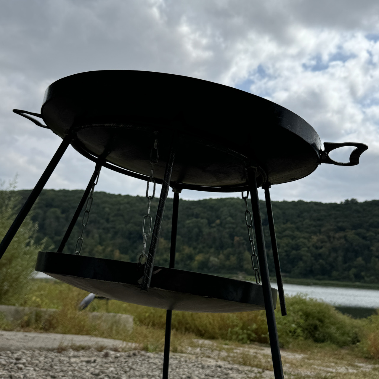 Сковорода з диска 50 см із кришкою та підставкою для вогню розбірних ногах 1м та чохолом - зображення 4