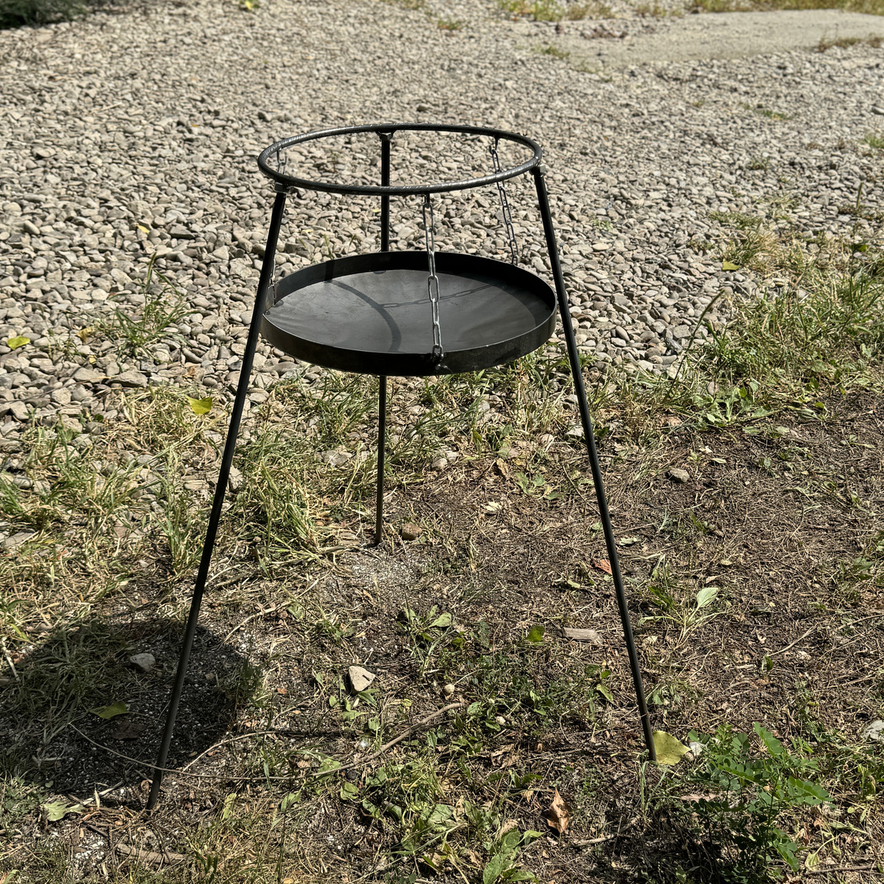 Сковорода з диска 40 см із кришкою нержавійкою та підставкою для вогню на розбірних ногах 1м - зображення 4